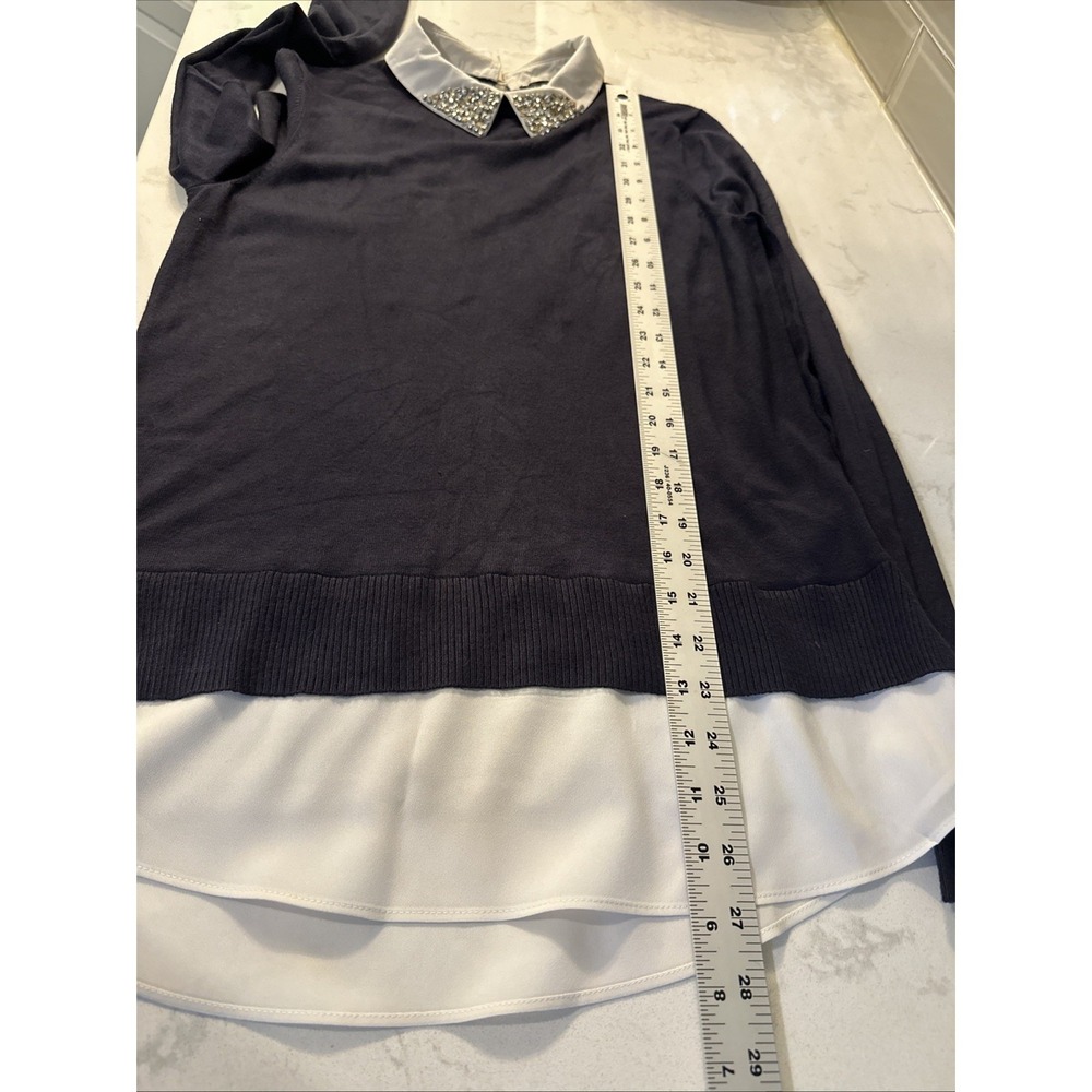 Ted Baker Liaylo Navy Embellished Collar Layered Sweater ASO Baby-Sitters Club 1 - Picture 11 of 12